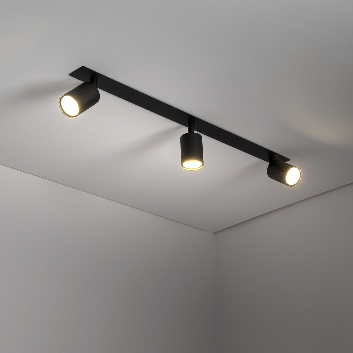 Plafonieră Nex încastrată din metal, negru, 3 becuri