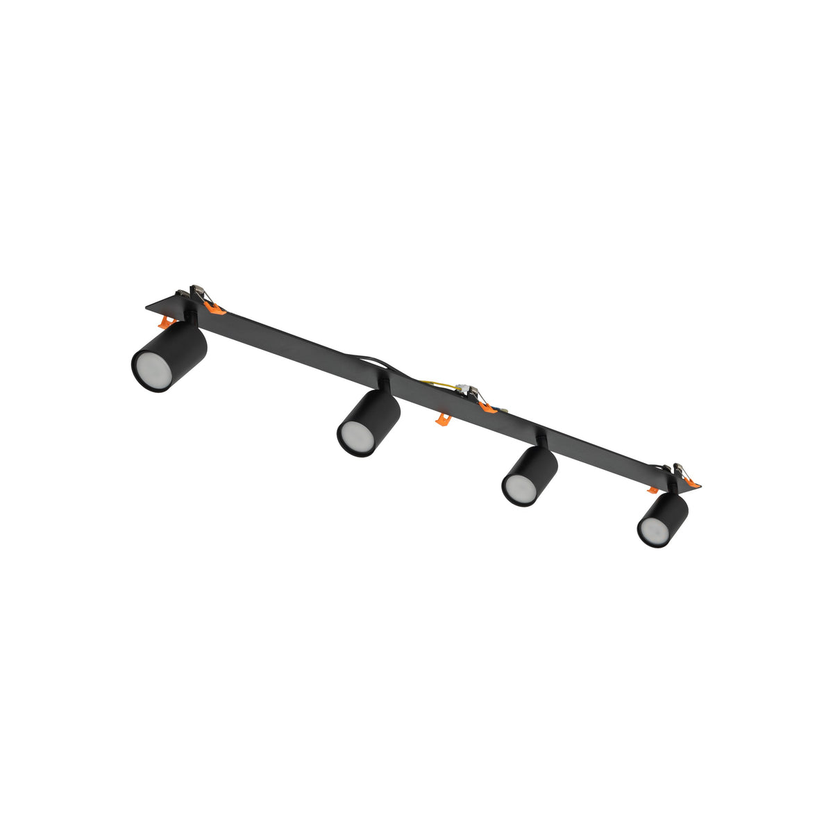 Plafonieră Nex încastrată din metal, negru, 4 becuri