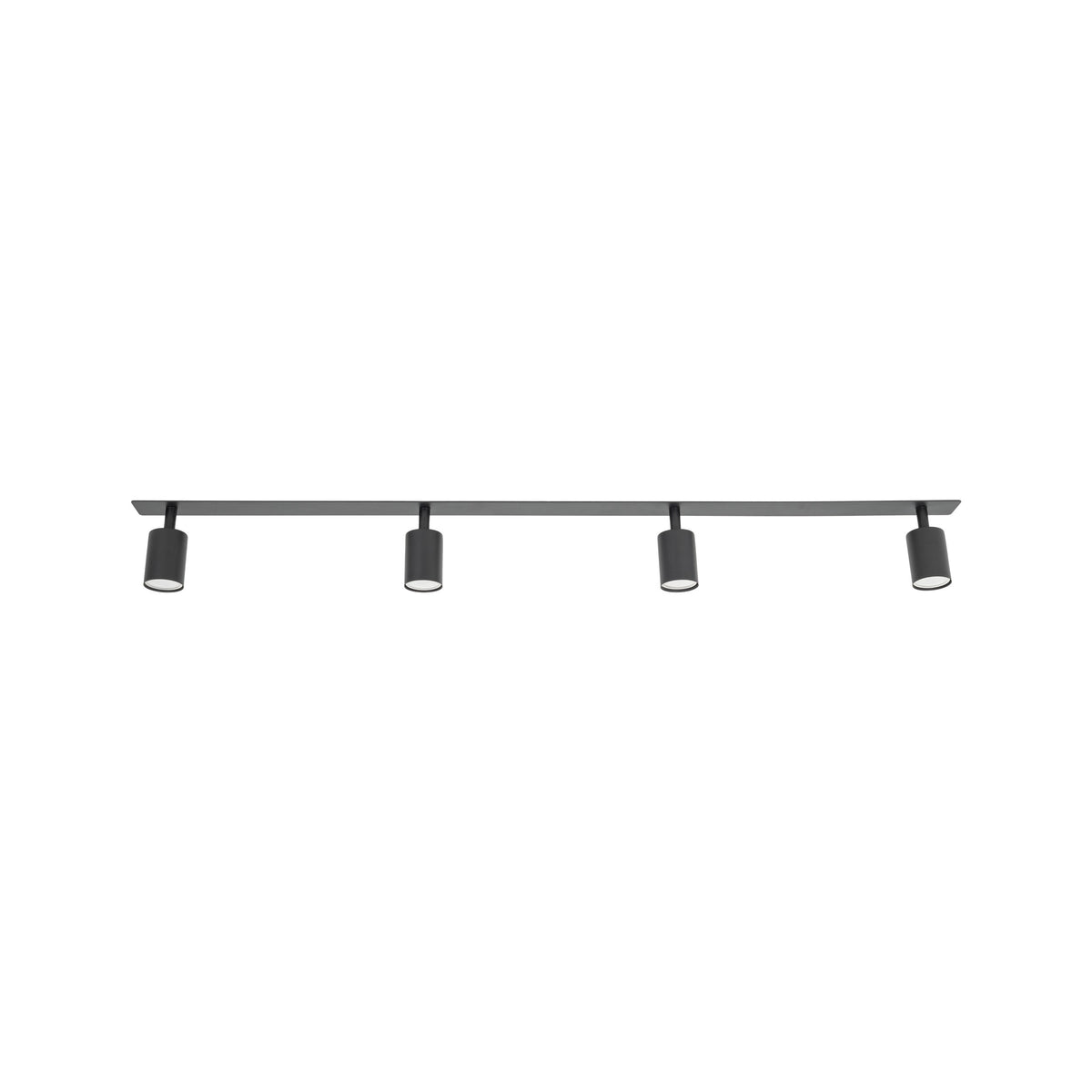Plafonieră Nex încastrată din metal, negru, 4 becuri