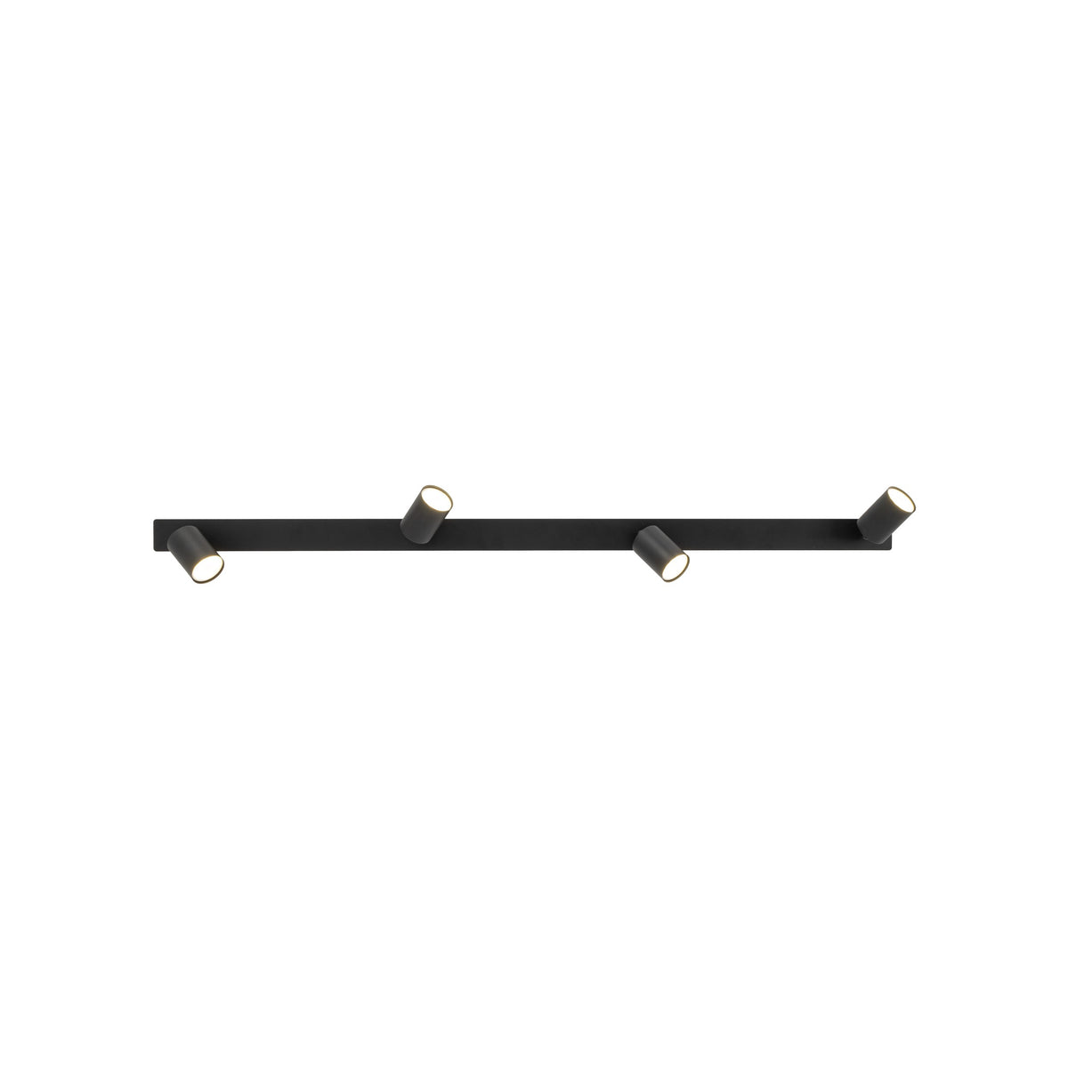 Plafonieră Nex încastrată din metal, negru, 4 becuri