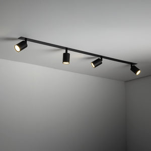 Plafonieră Nex încastrată din metal, negru, 4 becuri