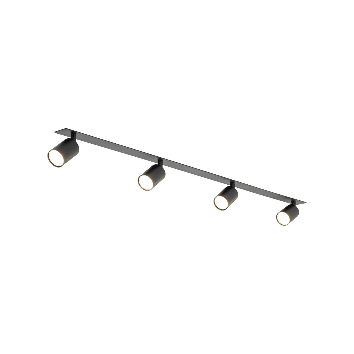 Plafonieră Nex încastrată din metal, negru, 4 becuri