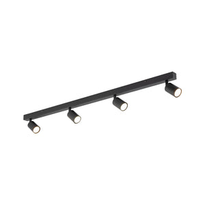 Plafonieră Nex din metal, negru, 4 becuri