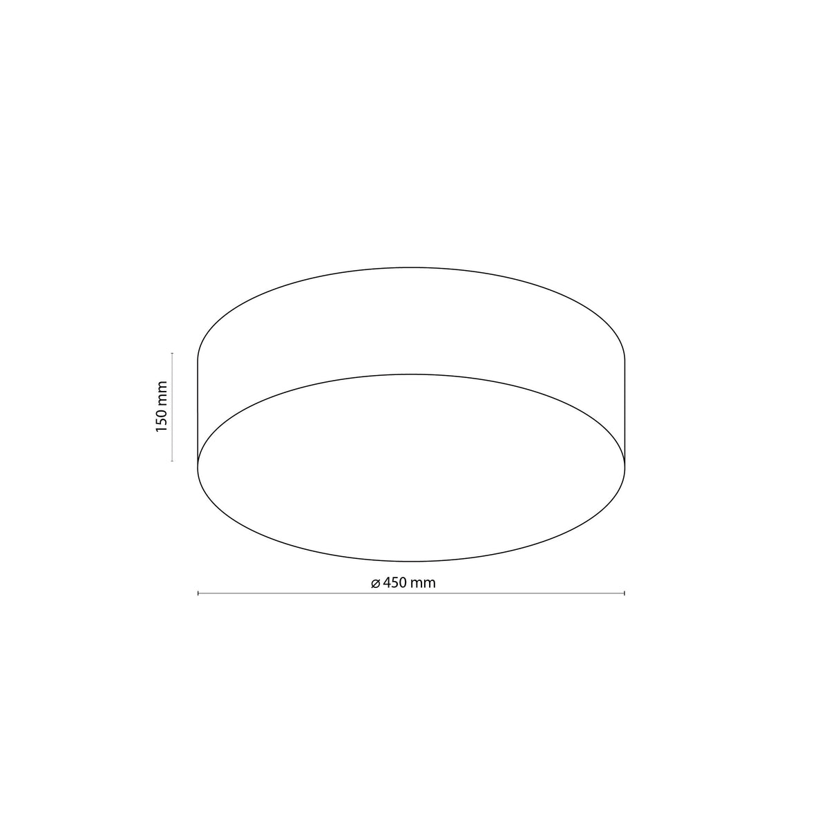 Plafonieră Rondo 450, in, 450 × 450 × 150 mm