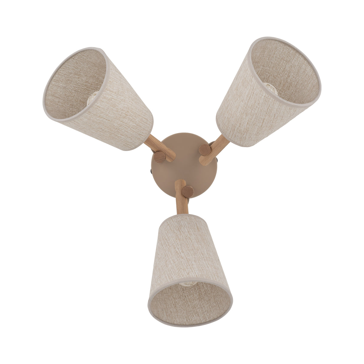 Plafonieră Vaio cu abajur din in, 3 becuri