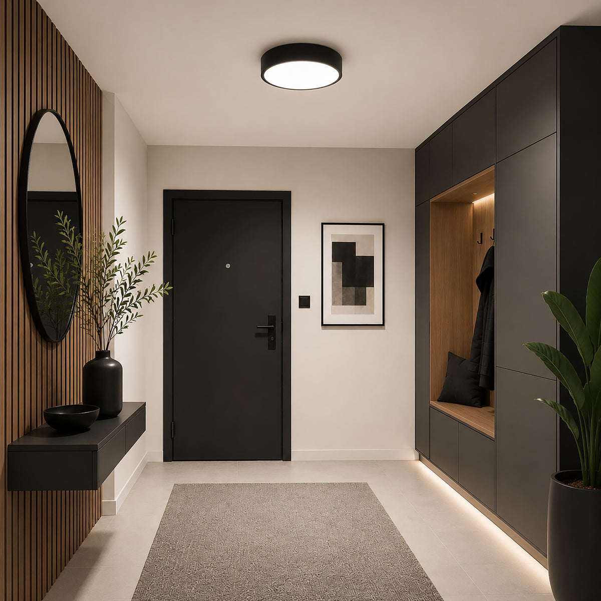 Plafonieră Velis din metal, negru, 24 W