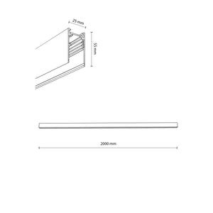 Șină Magnetic Easy aparentă din aluminiu, alb, 2 m