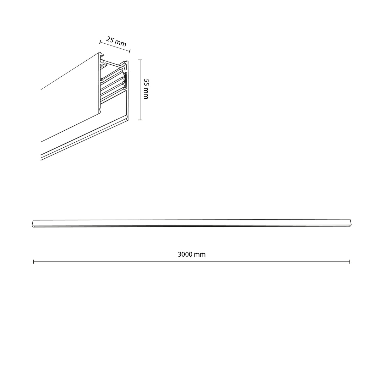 Șină Magnetic Easy aparentă din aluminiu, alb, 3 m