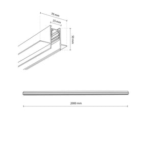 Șină Magnetic Easy încastrată din aluminiu, alb, 2 m