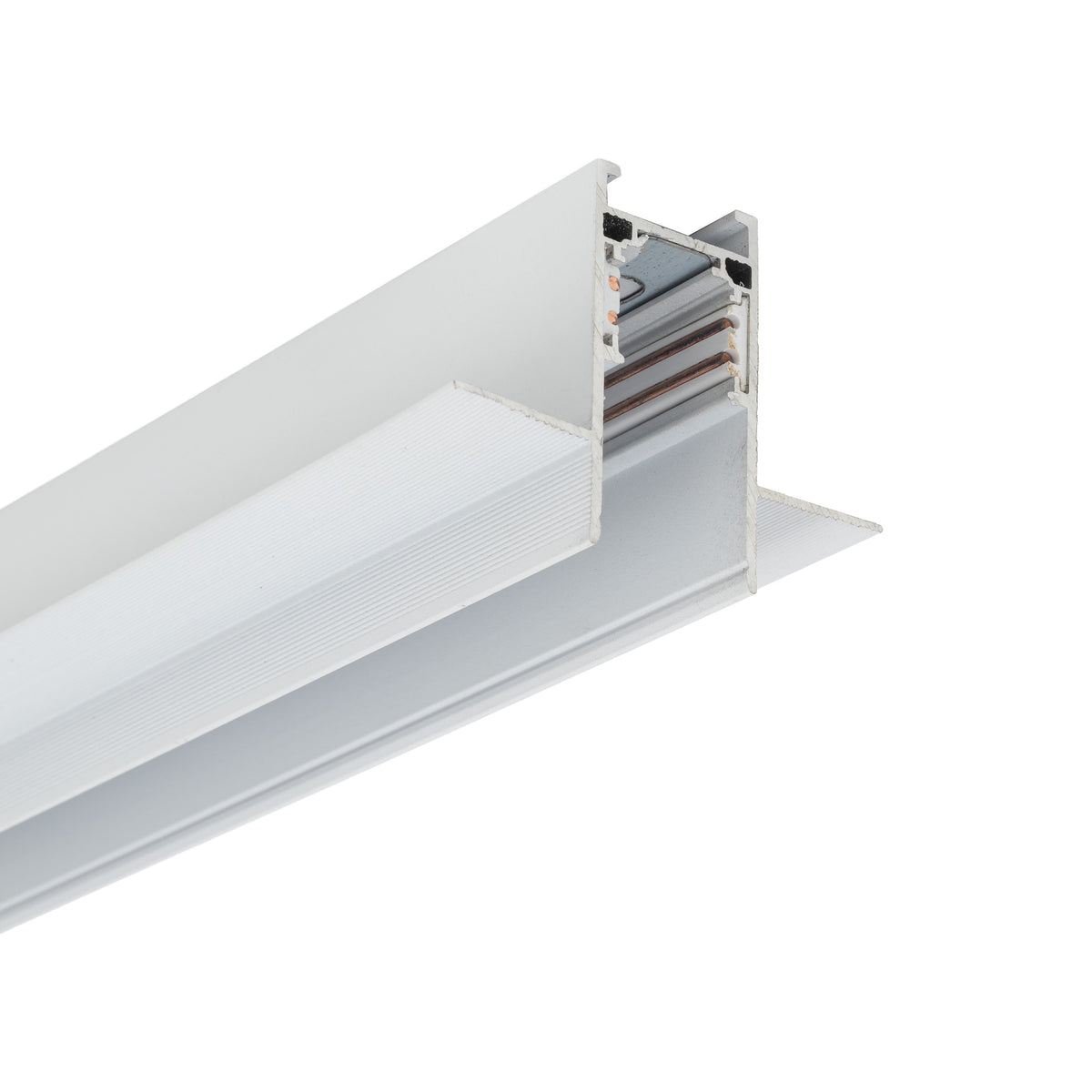 Șină Magnetic Easy încastrată din aluminiu, alb, 3 m