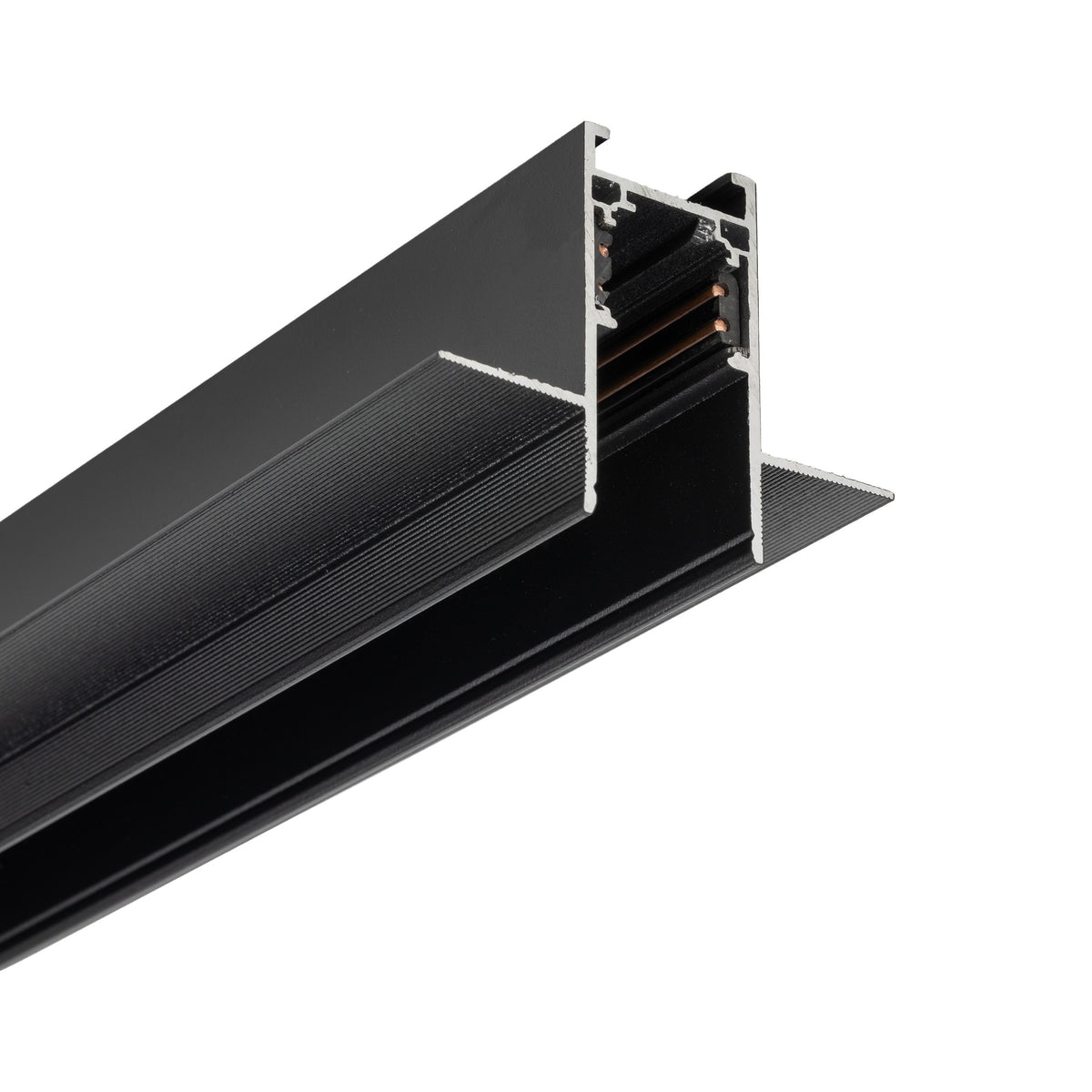 Șină Magnetic Easy încastrată din aluminiu, negru, 2 m