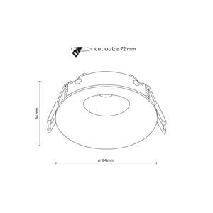 Spot încastrat Eye din aluminiu din metal, alb