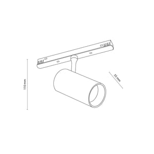 Spot pentru șină magnetică Magnetic Easy Spot din aluminiu, negru