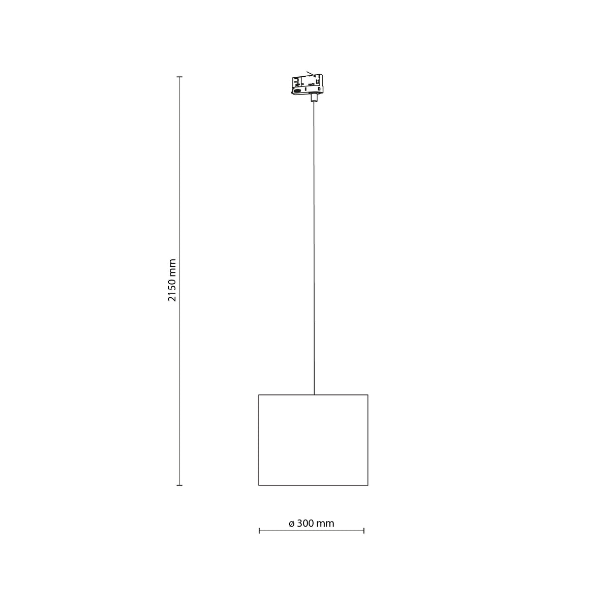 Spot pentru șină Tracer 300 cu 3 circuite, alb, 300 × 300 × 2150 mm