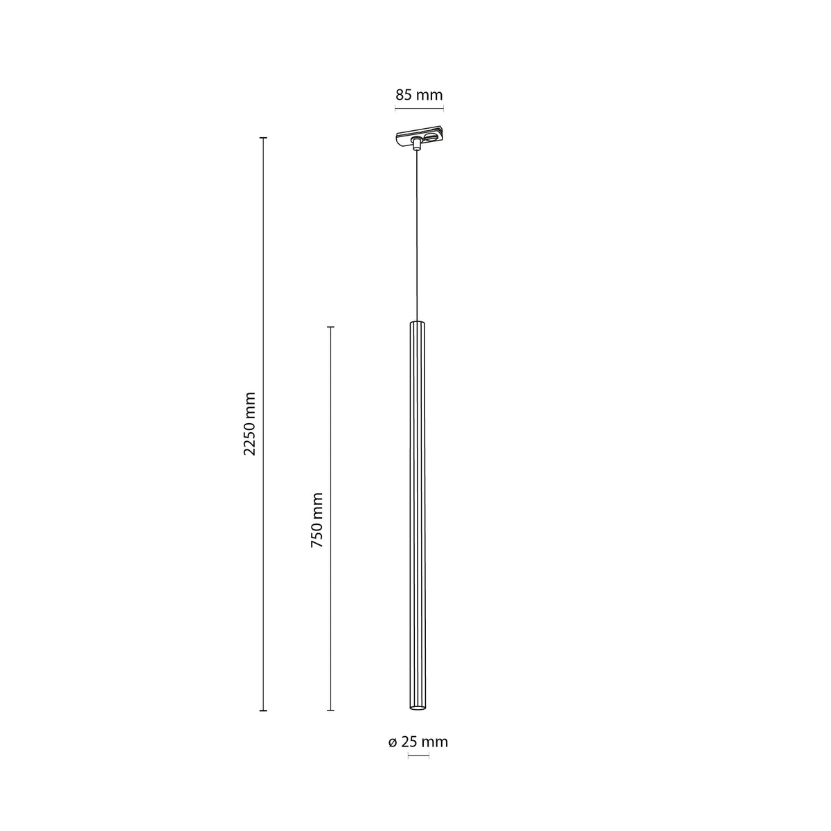 Spot pentru șină Tracer din aluminiu, alb, Înălțime 2250 mm