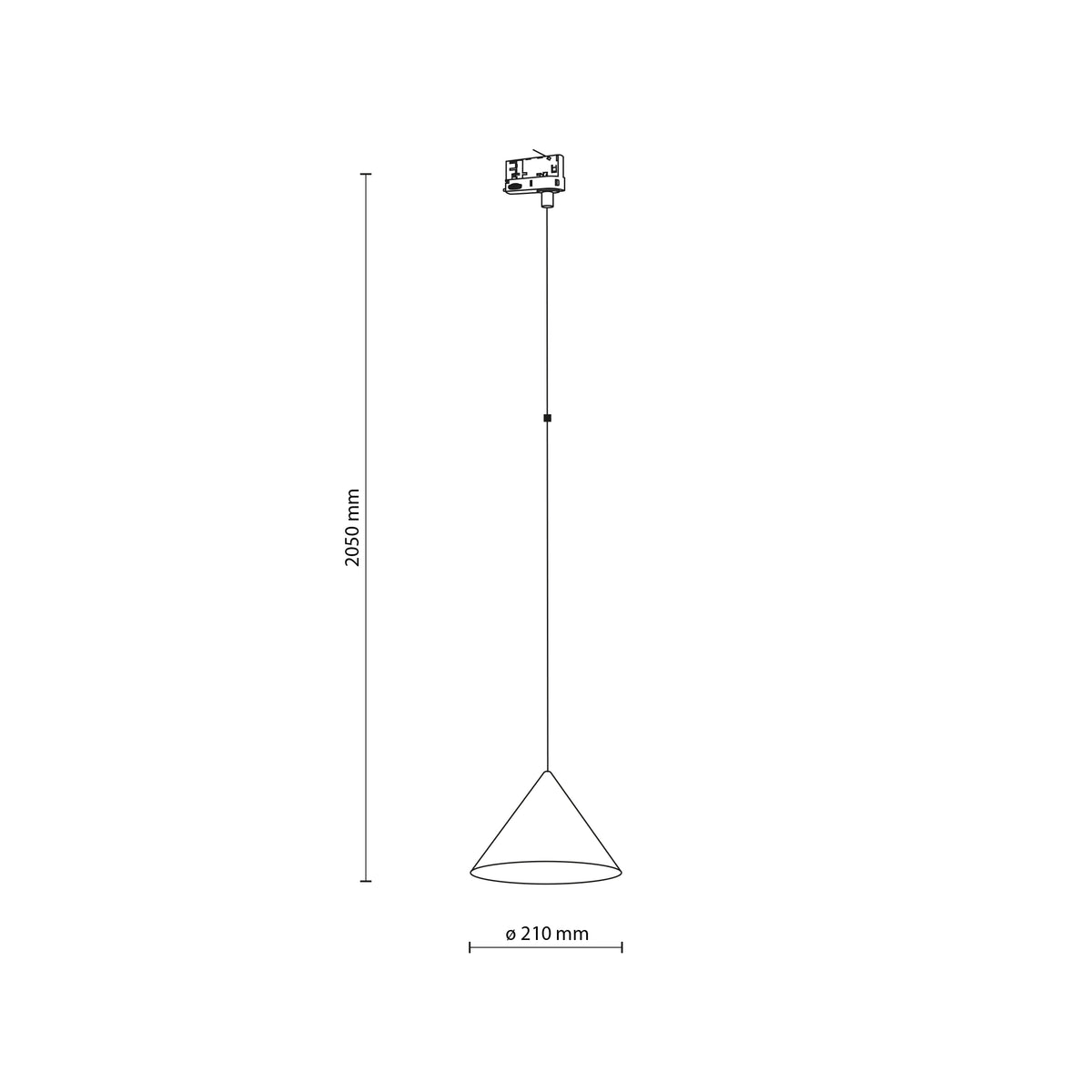 Spot pentru șină Tracer Cono cu 3 circuite, cașmir, 15 W