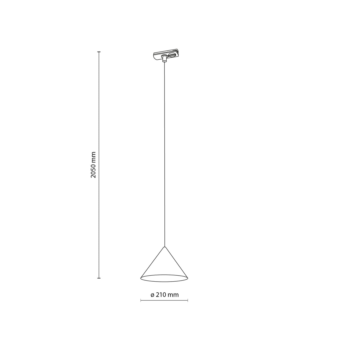 Spot pentru șină Tracer Cono din metal, bleumarin