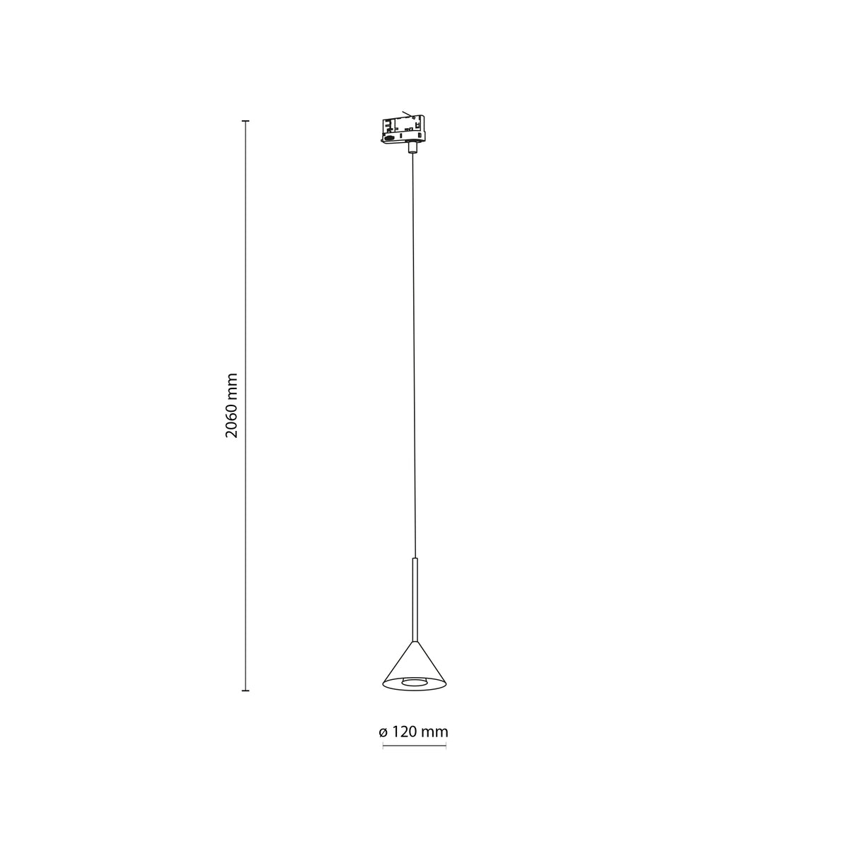 Spot pentru șină Tracer Cono Mini (MR11) cu 3 circuite, negru