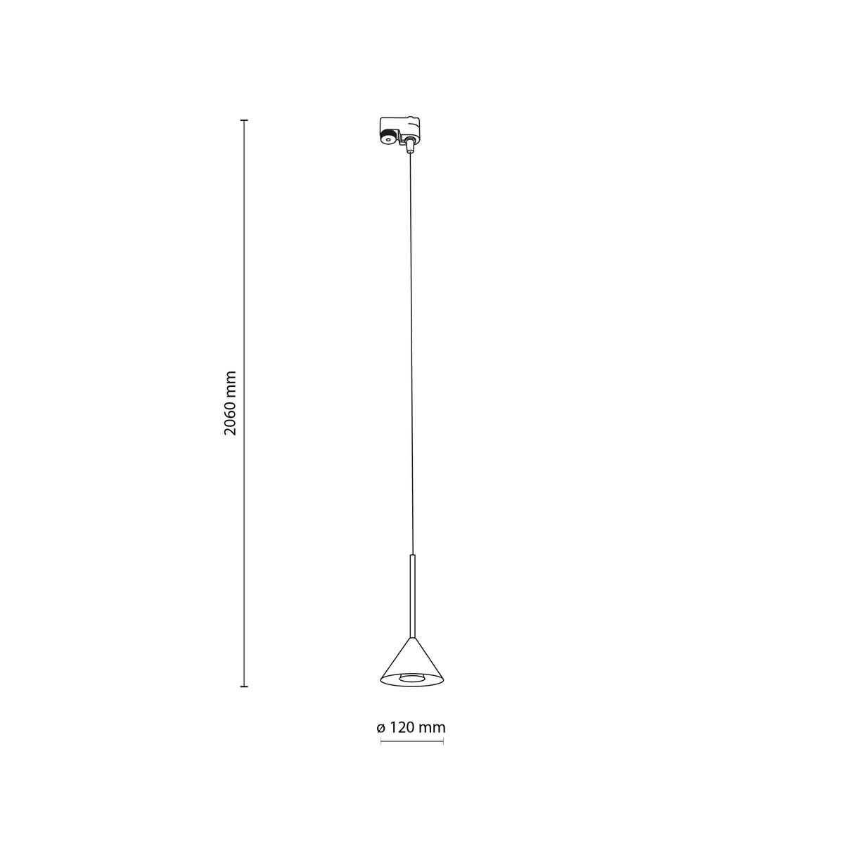Spot pentru șină Tracer Cono Mini, negru