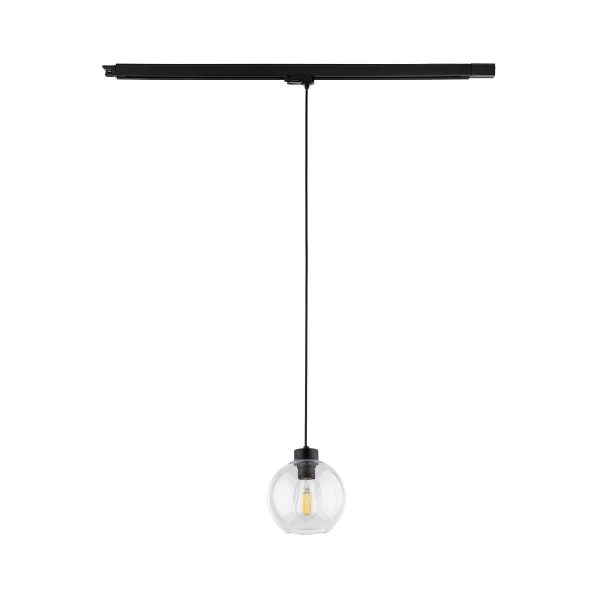 Spot pentru șină Tracer Cubus cu 3 circuite, transparent, 180 × 180 × 2140 mm