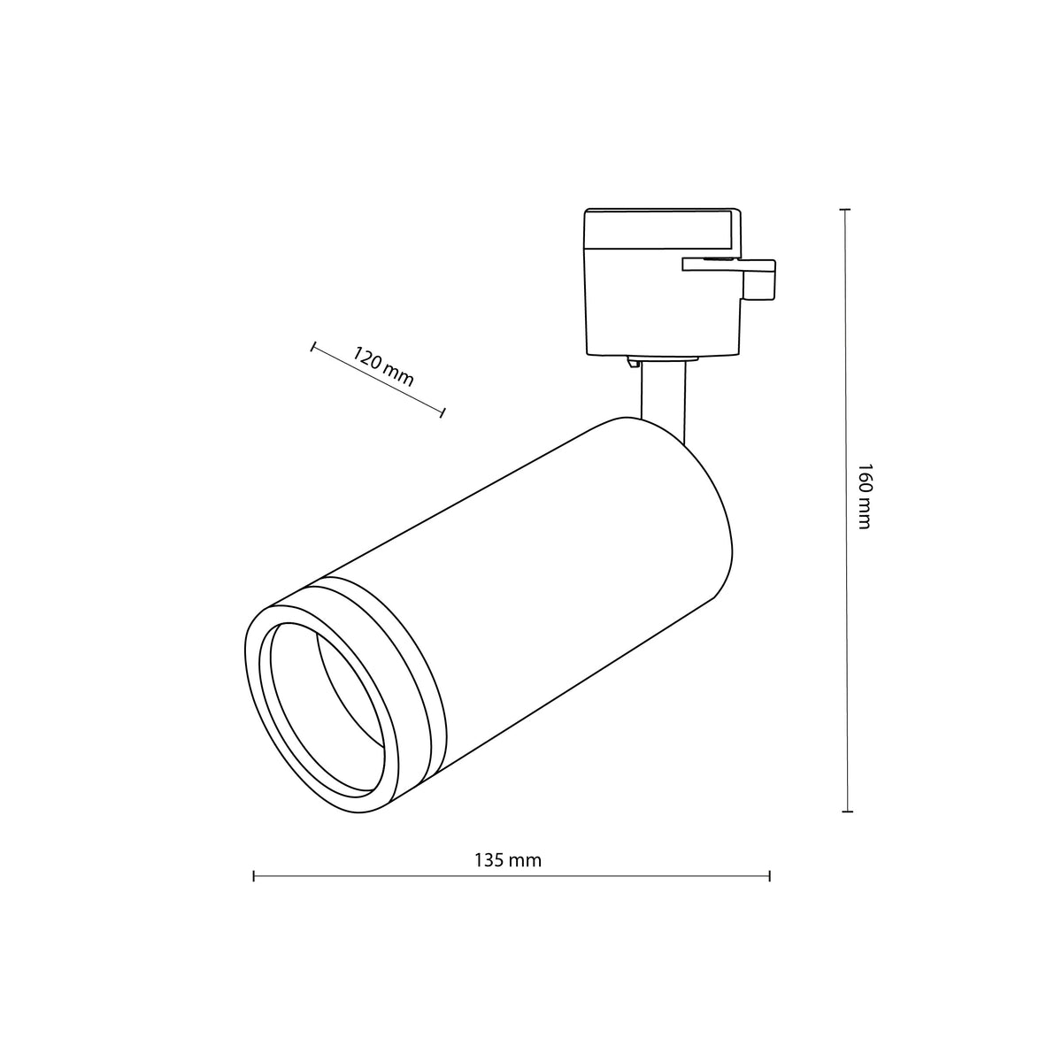 Spot pentru șină Tracer Jet Ring din metal, negru