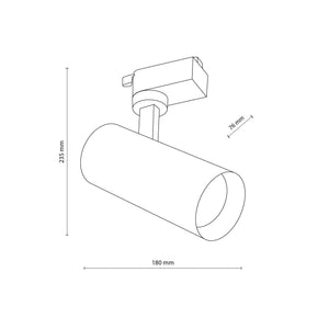 Spot pentru șină Tracer cu lumină reglabilă din metal, negru, 20 W