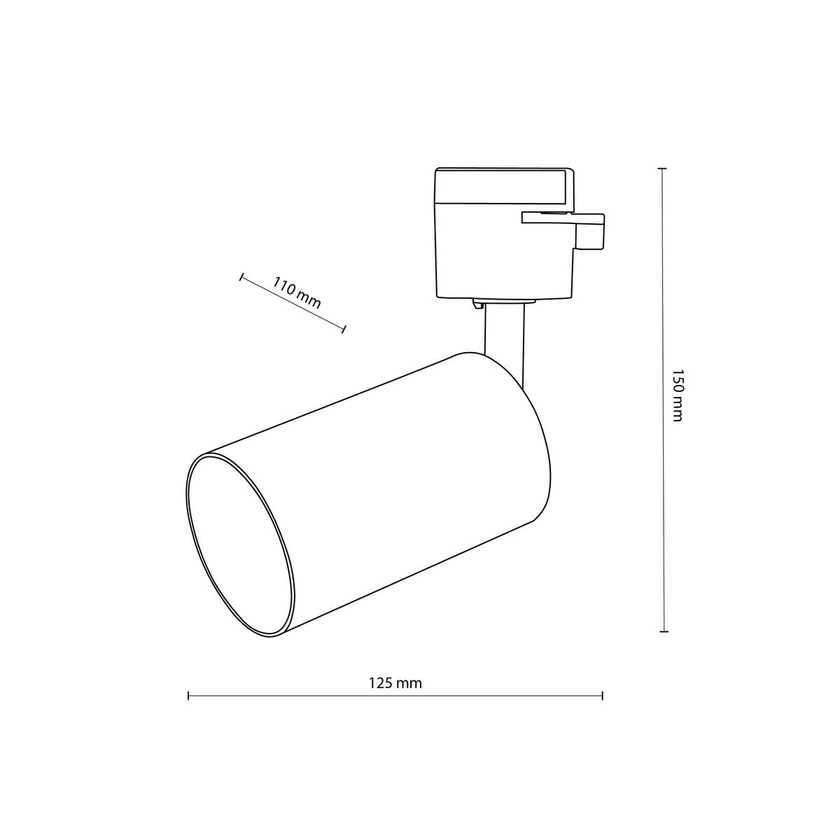 Spot pentru șină Tracer din metal, alb, Lungime 110 mm, lățime 125 mm