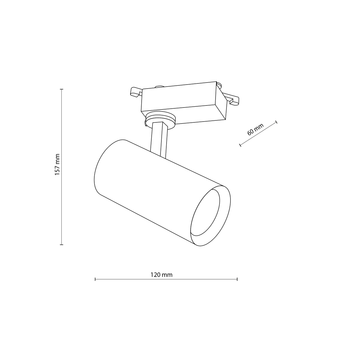 Spot pentru șină Tracer din metal, alb, Lungime 60 mm, lățime 120 mm