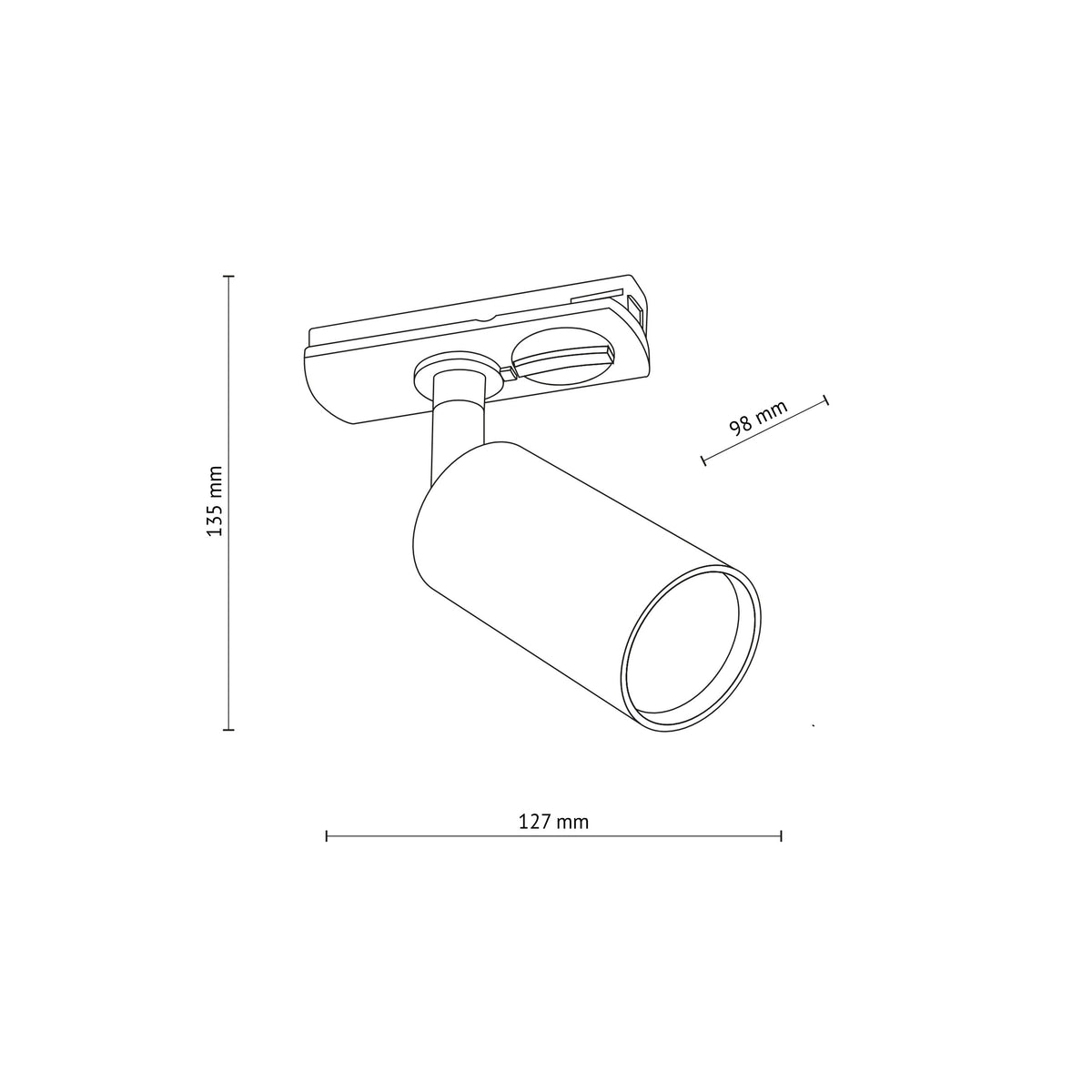 Spot pentru șină Tracer (MR11) din aluminiu, alb