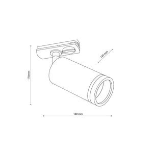 Spot pentru șină Tracer Ring Slim din metal, negru