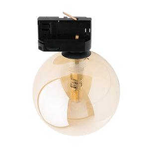 Spot pentru șină Tracer sticlă cu 3 circuite, negru chihlimbar, Înălțime 170 mm