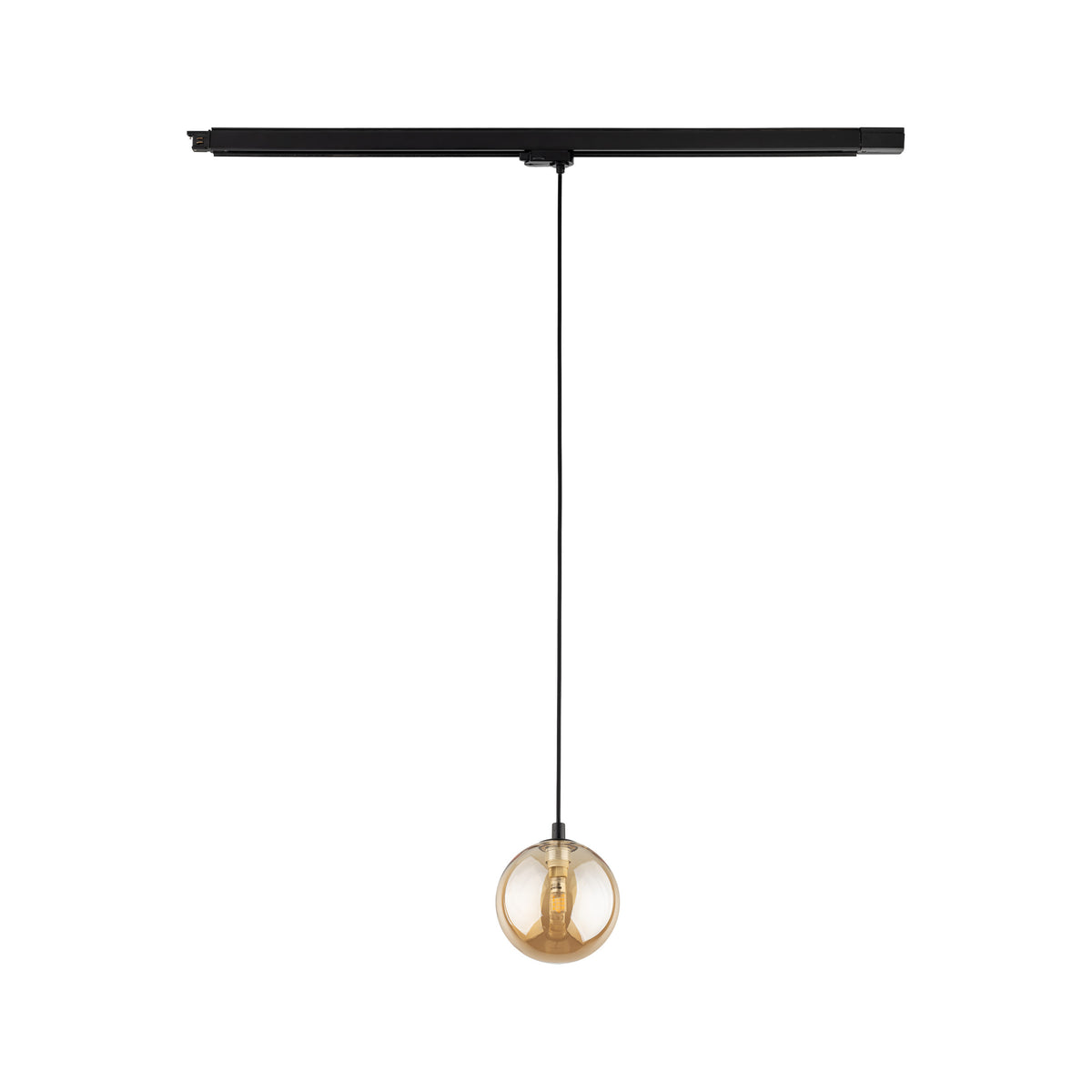 Spot pentru șină Tracer sticlă cu 3 circuite, negru chihlimbar, Înălțime 2050 mm