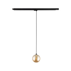 Spot pentru șină Tracer sticlă cu 3 circuite, negru chihlimbar, Înălțime 2050 mm
