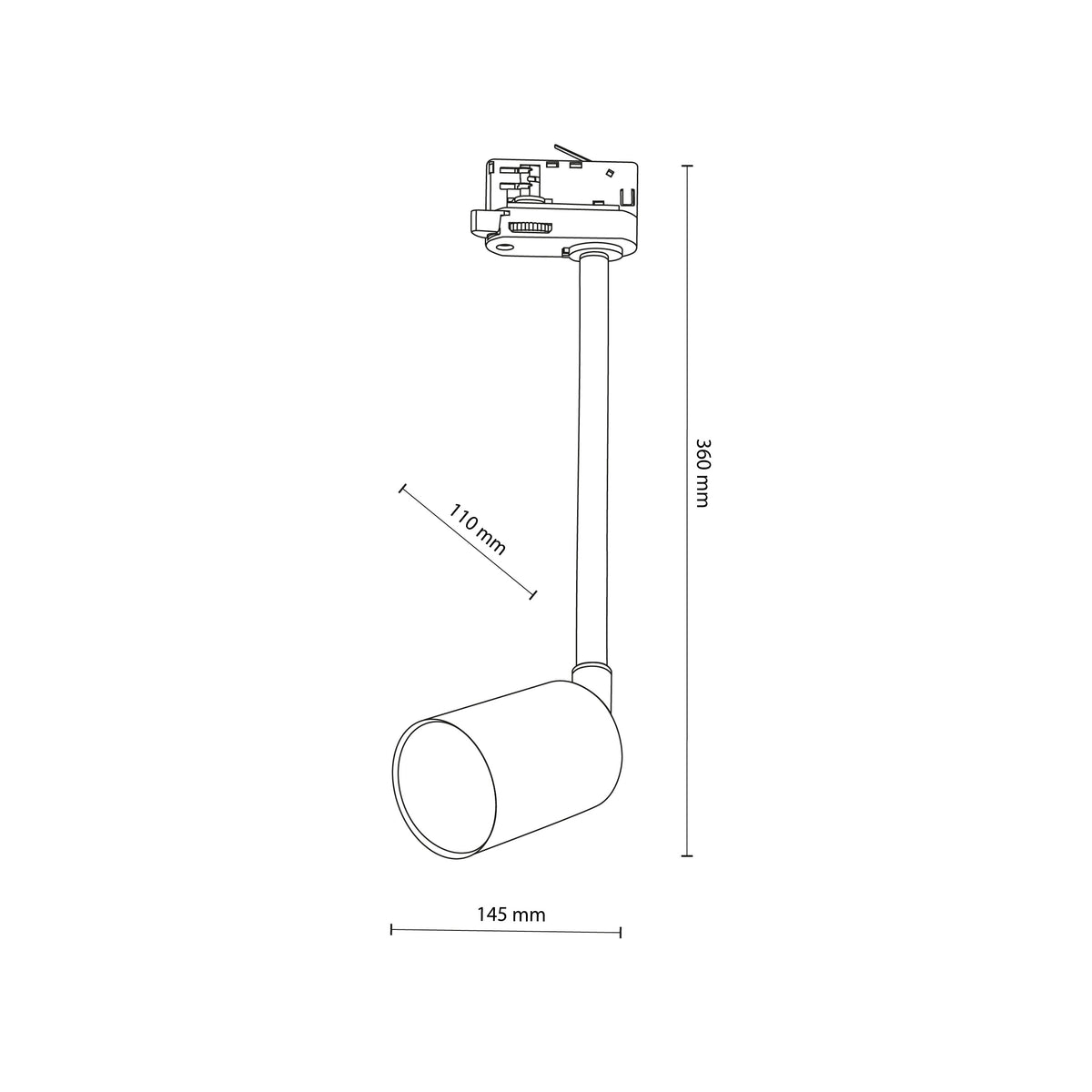 Spot pentru șină Tracer Top Long cu 3 circuite, alb, 10 W