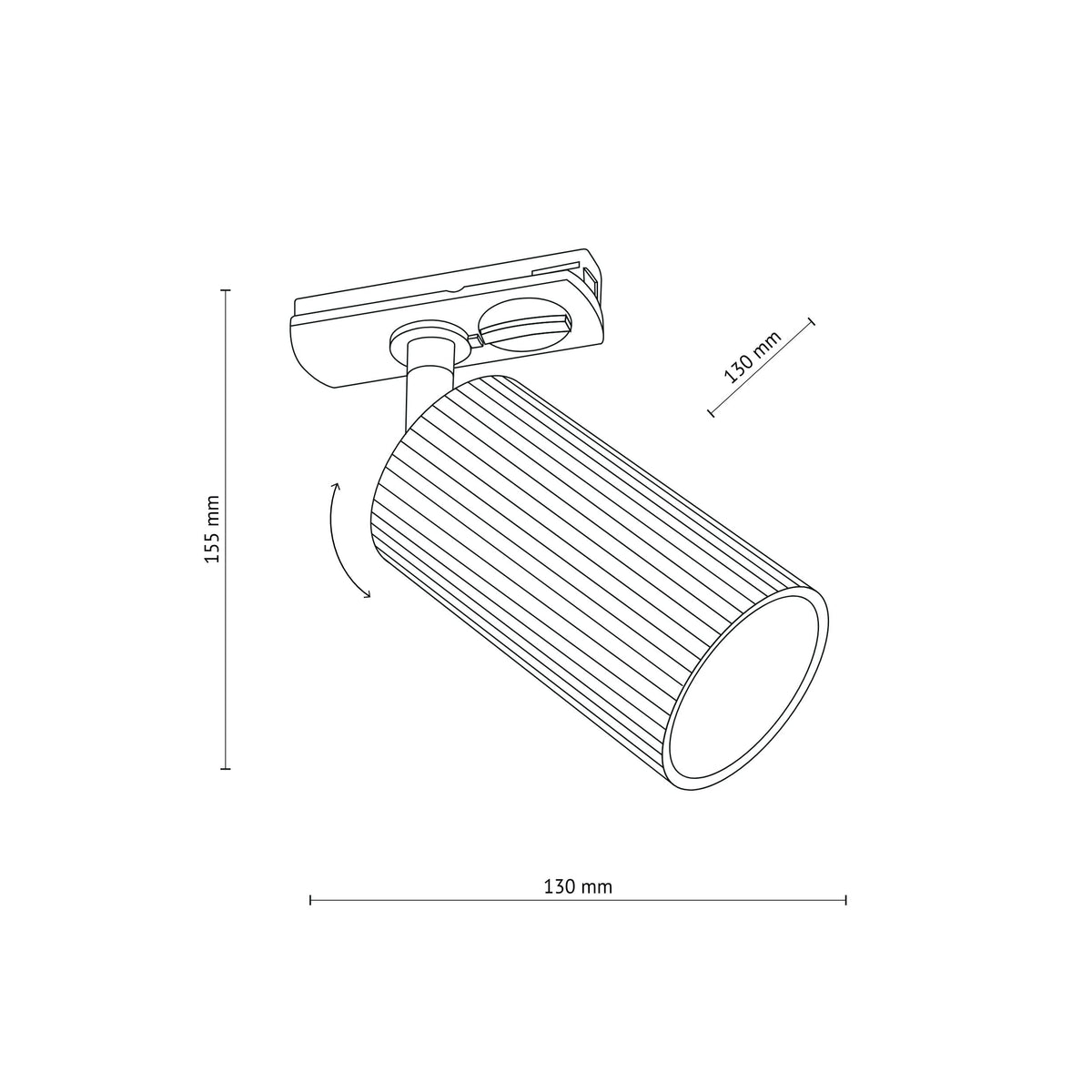 Spot pentru șină Tracer Tune din metal, alb