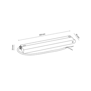 Sursă de alimentare Magnetic Easy cu montaj în șină, alb, 320 × 23 × 45 mm